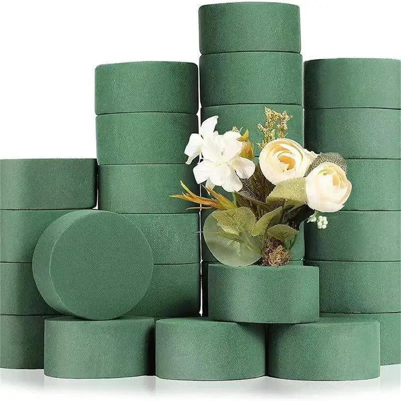 20pcs Round Floral Foam Pads – Durable 3.2 Inch Plastic for Flower Arrangements