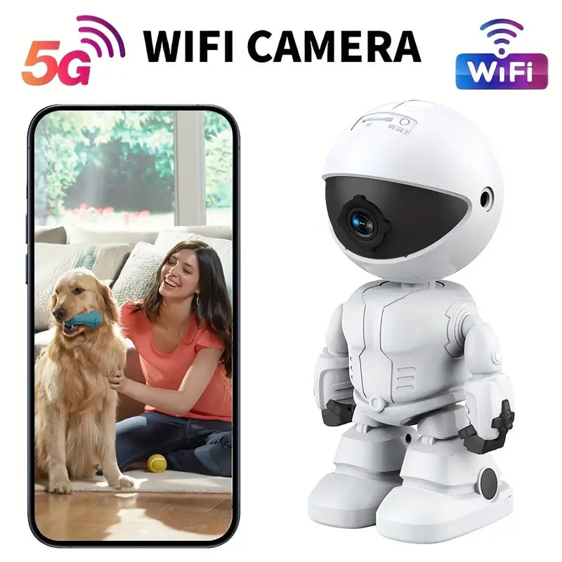 3MP HD Smart Robot Camera with 360° Night Vision & Audio