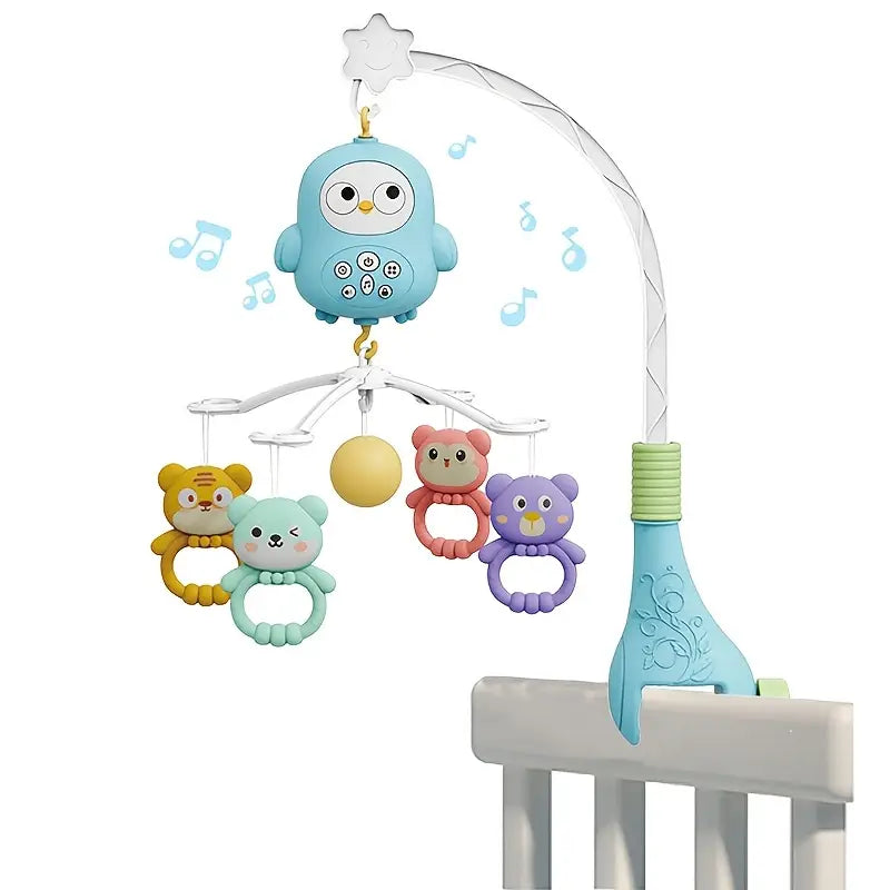 Baby Musical Mobile Crib – Soothing Music, Animal Projection & Take-Along Rattle | Multicolor Nursery Toy for Infant Sleep & Sensory Development