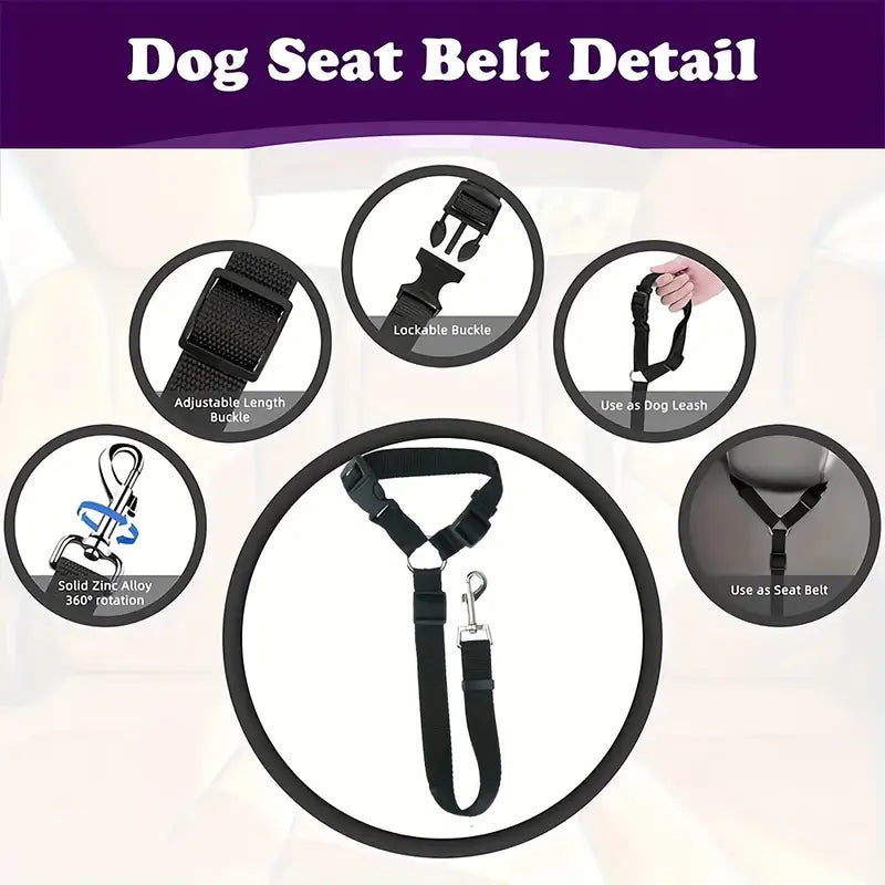 Dog Car Seat Belt Harness – Secure & Padded Design