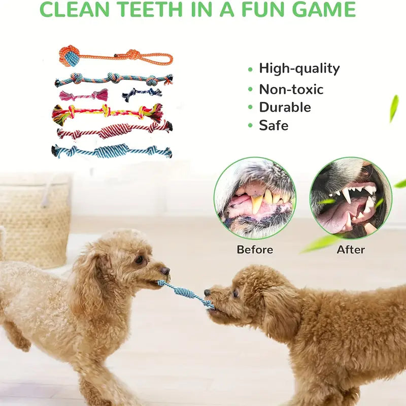 25pcs Dog Teething & Chew Toys Set for Puppies & Cleaning
