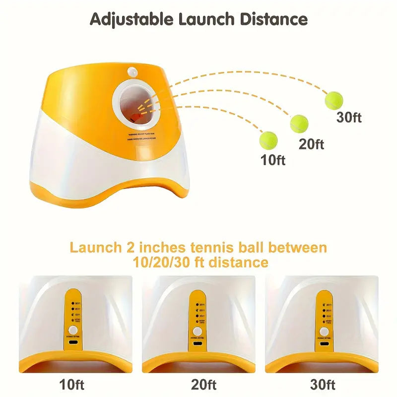 Automatic Dog Ball Launcher Toy with 3 Mini Balls & USB