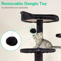 Multi-Level Cat Tree Tower with Condos & Posts – 54/70"