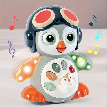 Crawling Penguin Baby Musical Toy – Light-Up Tummy Time Toy with Music & Movement | Dancing Toy for 6+ Months | Easter Basket Stuffer for Babies
