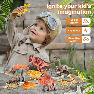 Dinosaur Playset for Kids – Realistic Figures with Eggs, Trees & Fences