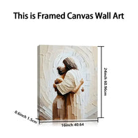 Jesus Embracing Woman – Safe in His Arms Canvas Wall Art