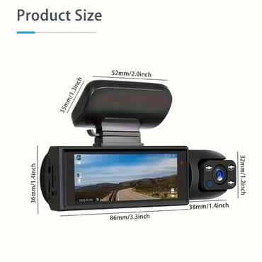 YISENCE 1080P Dual Dash Cam with Night Vision & 32GB Card