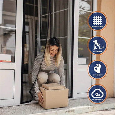 Self-Sealing Magnetic Screen Door – Hands-Free & Durable