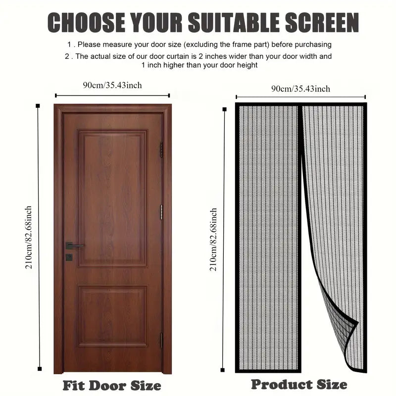 Self-Sealing Magnetic Screen Door – Hands-Free & Durable