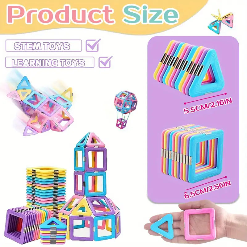 Macaron Magnetic Building Blocks – STEM 3D Construction Toys for Kids