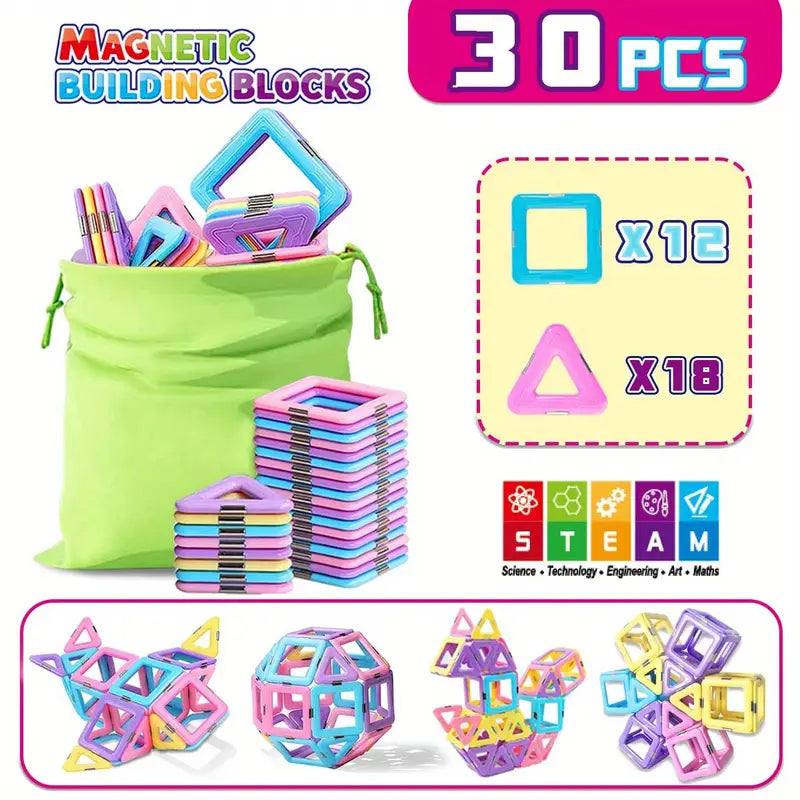 Macaron Magnetic Building Blocks – STEM 3D Construction Toys for Kids