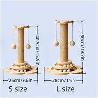 Vertical Cat Scratching Tower with Sisal Rope & Cozy Nest