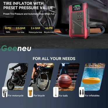 3500A Wireless Car Jump Starter & Air Compressor - Portable