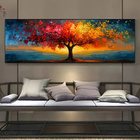 Tree of Life Abstract Wall Art – Geometric Canvas Print for Living Room, Bedroom, or Office Decor