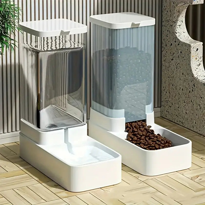 Automatic Gravity Pet Feeder & Water Dispenser Set