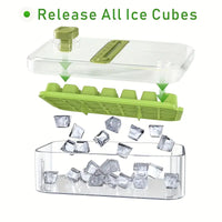 Large Capacity 48 Ice Cube Maker | Double Layer Mold Tray with Easy Button Lid