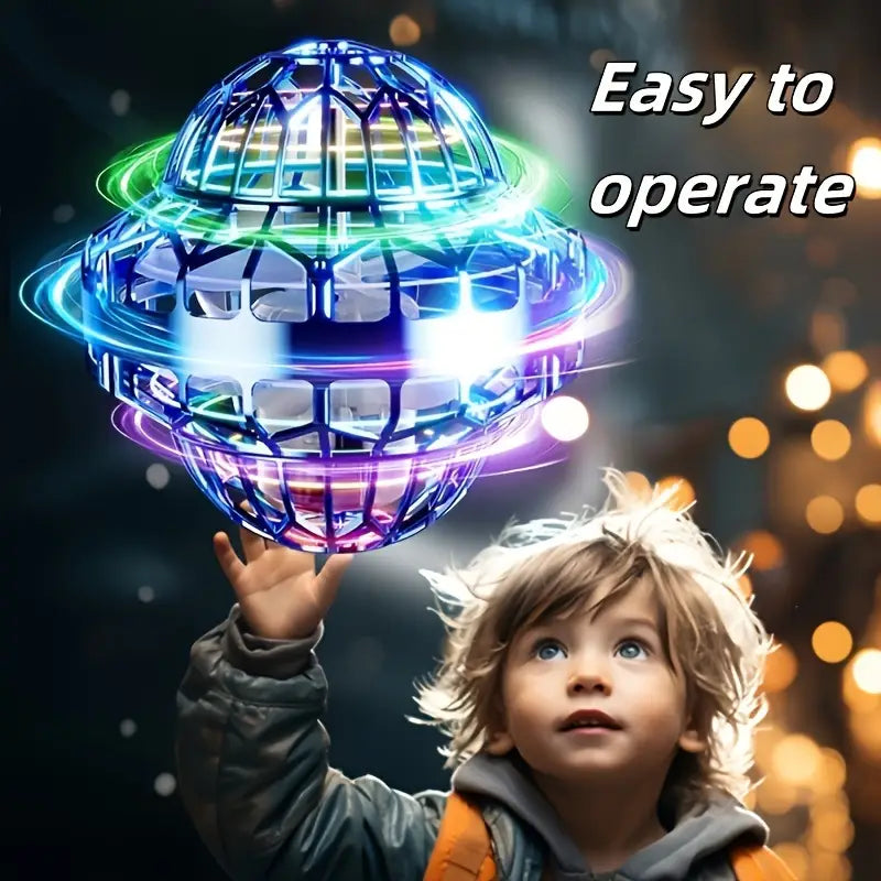 2025 Flying UFO Ball Toy – Hand-Controlled Hover Drone with LED Lights