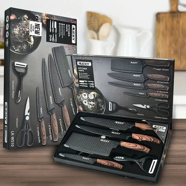 Professional Kitchen Knife Set | Elegant Black German Stainless Steel