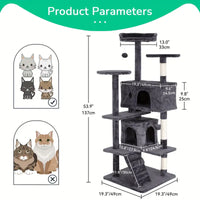 Multi-Level Cat Tree Tower with Condos & Posts – 54/70"