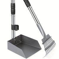 Stainless Steel Dog Pooper Scooper Set with Tray & Rake