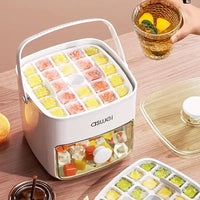 Large Capacity 48 Ice Cube Maker | Double Layer Mold Tray with Easy Button Lid