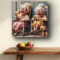 Colorful Character Canvas Wall Art – Wooden Framed Playful Print for Bedroom or Living Room