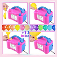 Electric Balloon Inflator – Buy 1 Get 10 Balloons Free, Dual Nozzle Pump for Festivals & Parties