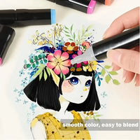 Double-Ended Art Drawing Pen Set with Cloth Bag – Professional Stationery Gift