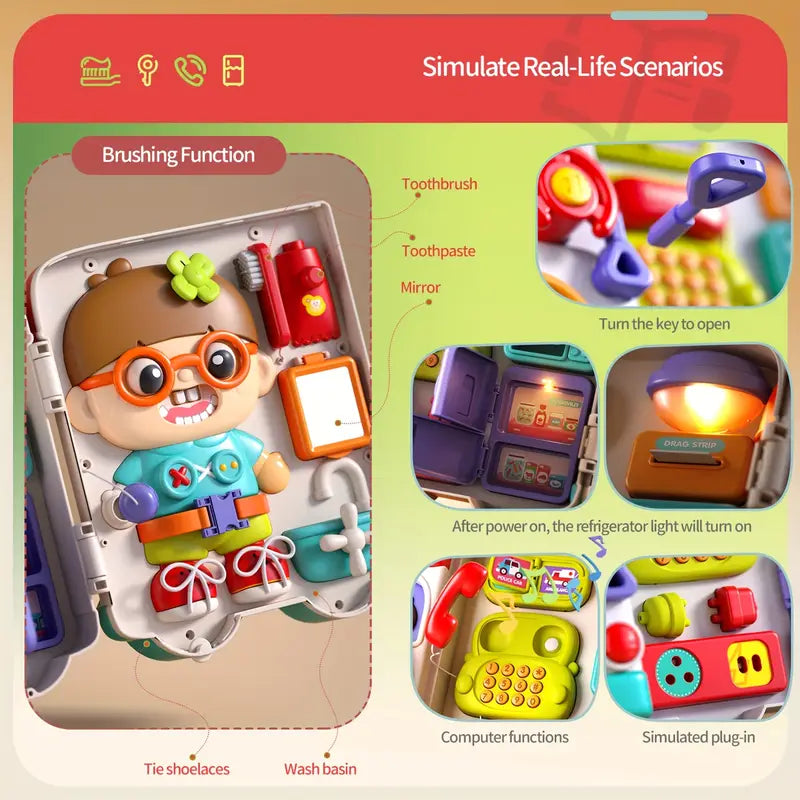 54-in-1 Musical Busy Board Toy – Bilingual Early Learning Fun for Toddlers
