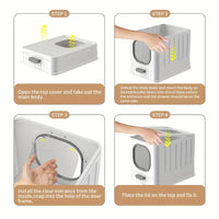 Odorless Enclosed Cat Litter Box with Lid & Scoop Set