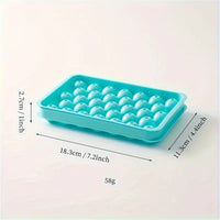 33-Grid Round Ice Cube Tray | Polish Glossy Dustproof Ball Mold | Blue, Home Kitchen Use