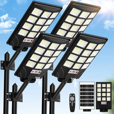 4/2 Pack Solar Street Lights with Motion Sensor & Remote