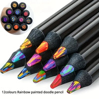 10pcs Rainbow Gradient Magic Pens – Kawaii Writing & Art Supplies