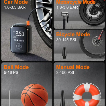 Cordless Tire Inflator Portable Air Compressor with Digital Display