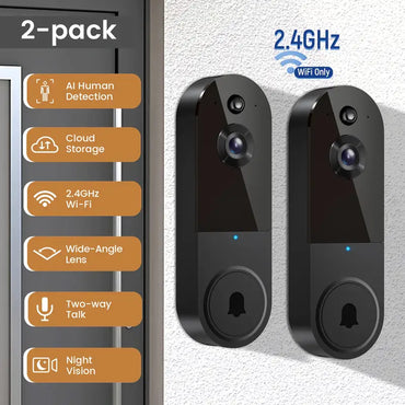 1080P HD Smart Video Doorbell with AI & Night Vision
