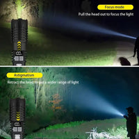 2-Pack Rechargeable LED Flashlights with COB & Zoom