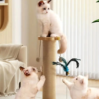 Vertical Cat Scratching Tower with Sisal Rope & Cozy Nest
