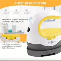Mini Heat Press Machine – Portable HTVRONT Iron Press for T-Shirts & Hats (Yellow)