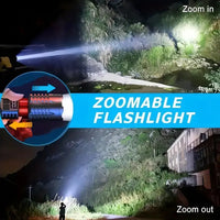 2-Pack Rechargeable LED Flashlights with COB & Zoom