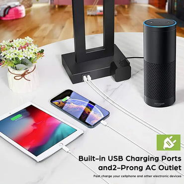 Set of 2 Touch Control Table Lamps with USB & Dimmable Light