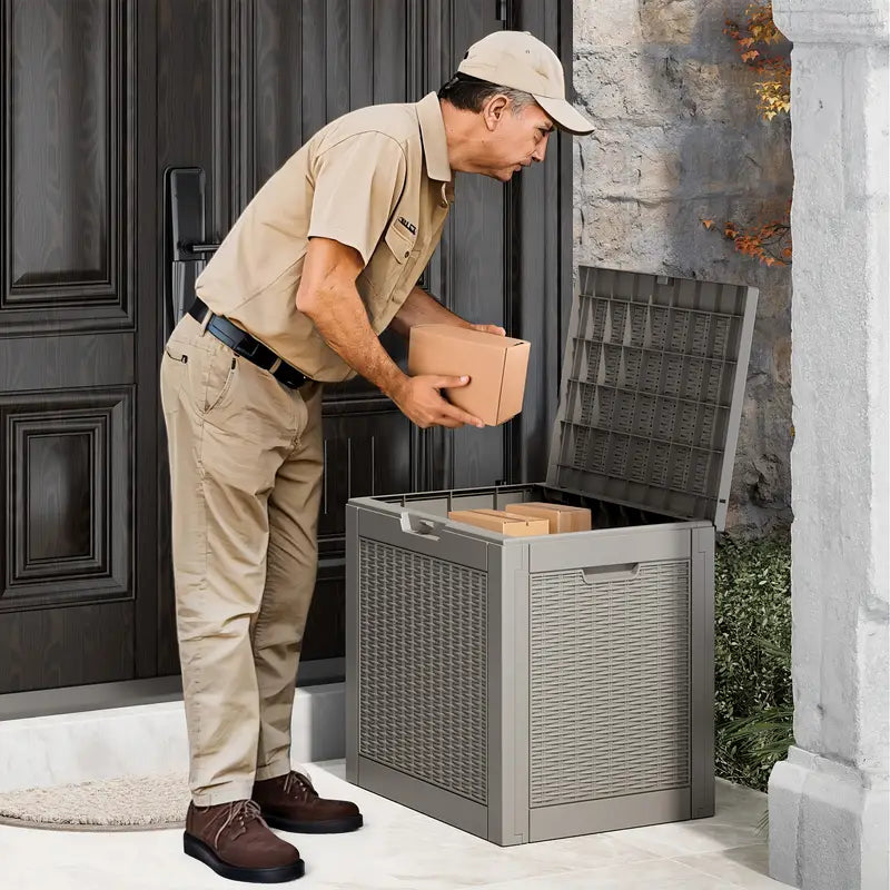 35 Gallon Waterproof Outdoor Deck Storage Box with Lock