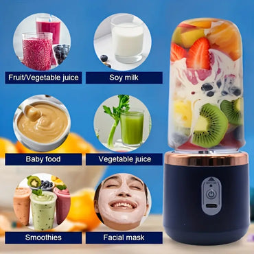 Portable 13.4oz Multifunctional Double Cup Juicer – Fruit & Veggie Extractor