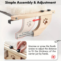 Adjustable Cat Window Hammock Bed with Soft Fleece Pad
