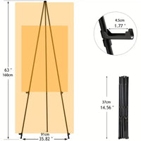 Portable Folding Art Display Easel Stand – 63" Adjustable Metal Tripod