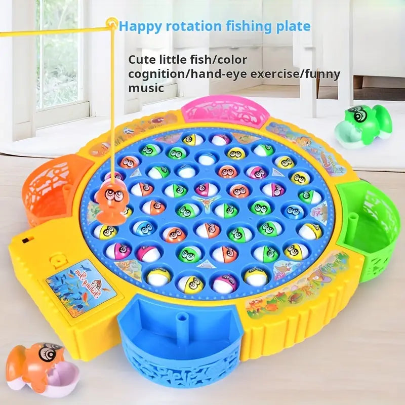 Electric Spinning Music Fishing Disc Toy – Interactive Fun for Kids