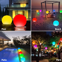 16-Color Remote Control LED Inflatable Glow Ball – 16 Inch Party Beach & Pool Light