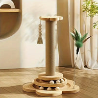 Vertical Cat Scratching Tower with Sisal Rope & Cozy Nest