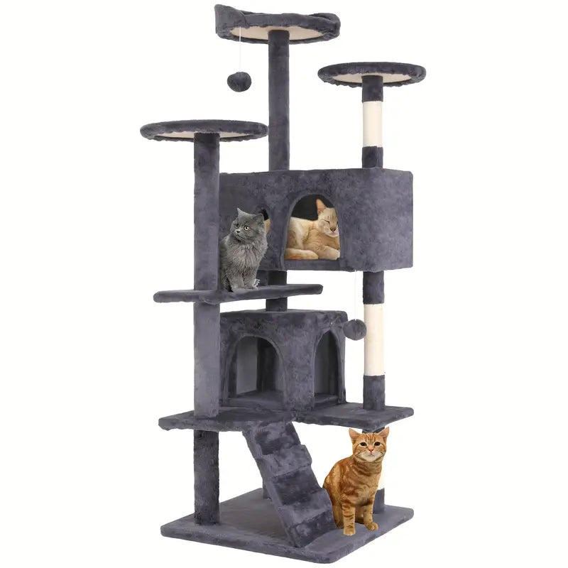 Multi-Level Cat Tree Tower with Condos & Posts – 54/70"