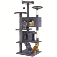 Multi-Level Cat Tree Tower with Condos & Posts – 54/70"