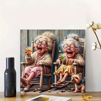 Colorful Character Canvas Wall Art – Wooden Framed Playful Print for Bedroom or Living Room